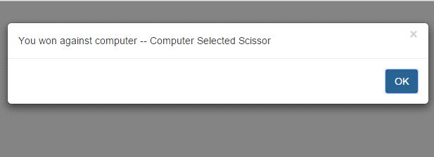 Player won against Computer